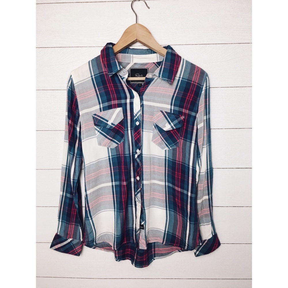 Rails | Carmen Plaid Button Down Shirt in Blue - Picture 3 of 7